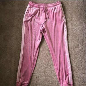 Forever 21 Pink Velvet Joggers